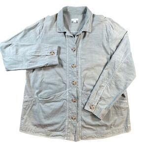 J Jill Utility Jacket Button‎ Women Medium shacket Outerwear Coat Casual